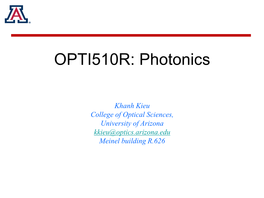 OPTI510R: Photonics