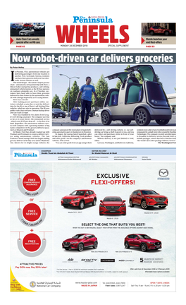 MG Cars End Flexi-Offers PAGE 02 MONDAY 24 DECEMBER 2018 SPECIAL SUPPLEMENT PAGE 03 Now Robot-Driven Car Delivers Groceries