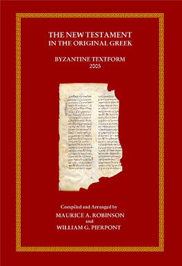 The New Testament in the Original Greek