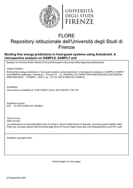 Binding Free Energy Predictions in Host-Guest Systems Using Autodock4. A