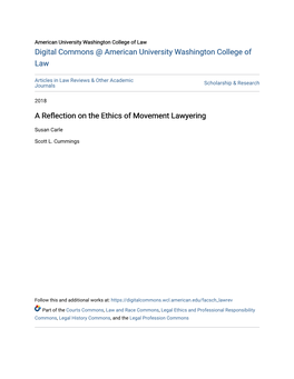 A Reflection on the Ethics of Movement Lawyering