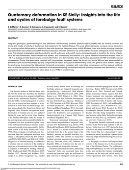 RESEARCH Quaternary Deformation in SE Sicily: Insights Into the Life and Cycles of Forebulge Fault Systems