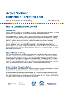 Active Scotland: Household Targeting Tool Local Authority Summary 2011 Update