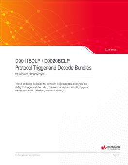 D9011BDLP / D9020BDLP Protocol Trigger and Decode Bundles