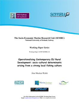 (SEMRU) Working Paper Series Operationalising Contemporary EU