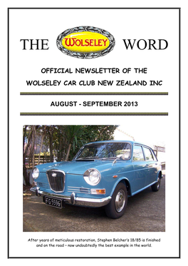 August-September 2013 Wolseley Word