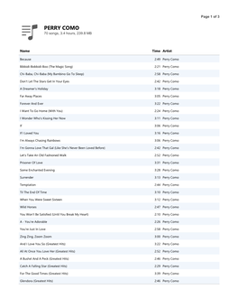 PERRY COMO 70 Songs, 3.4 Hours, 239.8 MB