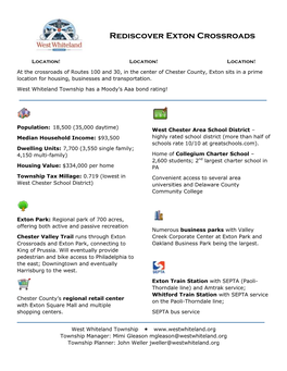 Rediscover Exton Crossroads Fact Sheet