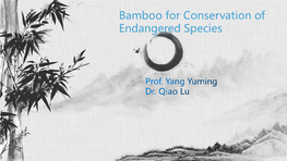 Bamboo for Conservation of Endangered Species Contents
