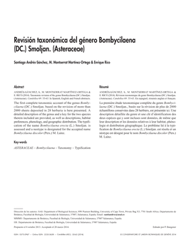 Revisión Taxonómica Del Género Bombycilaena (DC.) Smoljan. (Asteraceae)