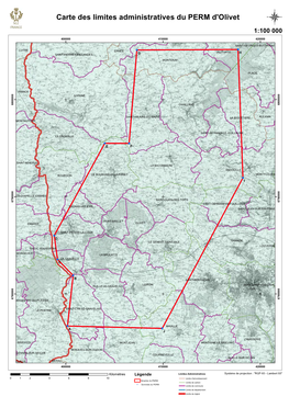 Carte Des Limites Administratives Du PERM D'olivet ¬ 1:100 000