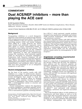 Dual ACE/NEP Inhibitors – More Than Playing the ACE Card
