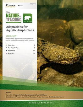 FNR-573-W the Nature of Teaching – Adaptations for Aquatic Amphibians