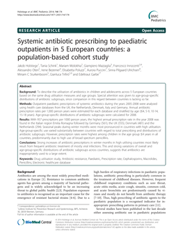 Systemic Antibiotic Prescribing to Paediatric Outpatients in 5