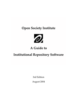 A Guide to Institutional Repository Software