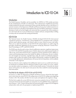 Introduction to ICD-10-CM 16 M O D U L E