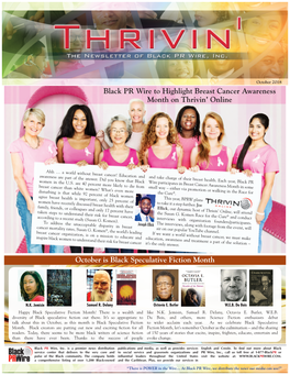 Black PR Wire to Highlight Breast Cancer Awareness Month on Thrivin’ Online