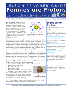 Pennies Are Protons Teacher Guide
