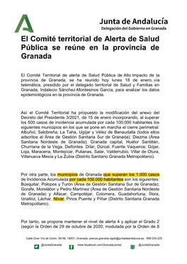 Descargar Medidas Comité Territorial De Alertas De Granada