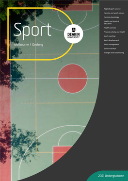 Deakin University 2021 Undergraduate Sport Study Guide