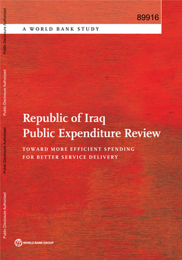 Republic of Iraq Public Expenditure Review