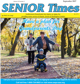 September 2017 SENIOR Times Southwestern Pennsylvania Area Agency on Aging, Inc