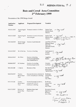 Bute and Cowal Area Committee 2Ndfebruary 1999