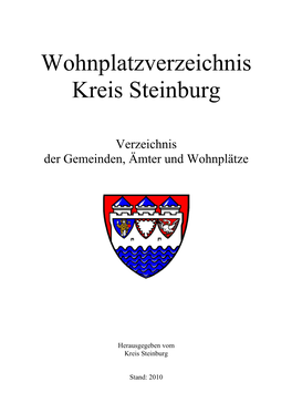 Wohnplatzverzeichnis Kreis Steinburg