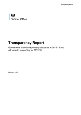 Government Land and Property Disposals 2018-2019