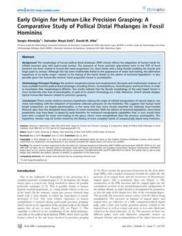 A Comparative Study of Pollical Distal Phalanges in Fossil Hominins