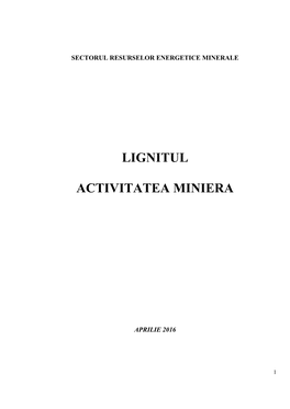 Lignitul Activitatea Miniera