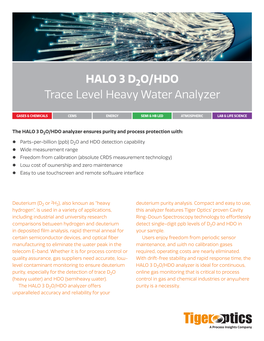 HALO 3 D2O/HDO Trace Level Heavy Water Analyzer