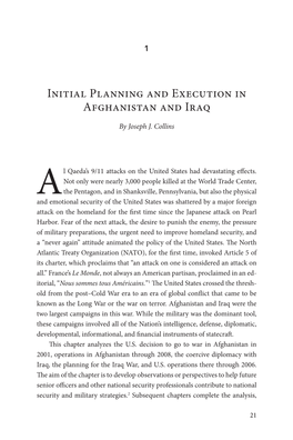 Initial Planning and Execution in Afghanistan and Iraq