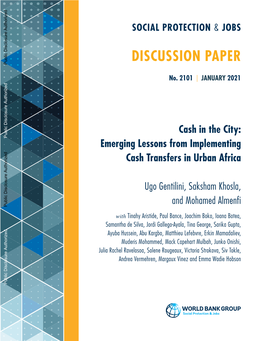 Cash Transfer Programs Are Implemented As Part of Covid-19 Responses, Which Represent Nearly One-Third of Total Social Protection Responses (Gentilini Et Al 2020)