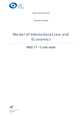 Master of International Law and Economics