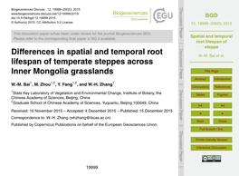 Spatial and Temporal Root Lifespan of Steppe