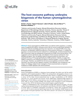 The Host Exosome Pathway Underpins Biogenesis of the Human