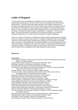 Letter of Support