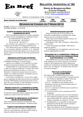 Bulletin Municipal N° 82