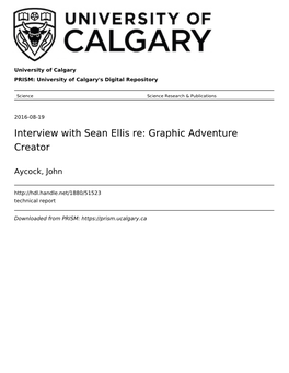 Interview with Sean Ellis Re: Graphic Adventure Creator