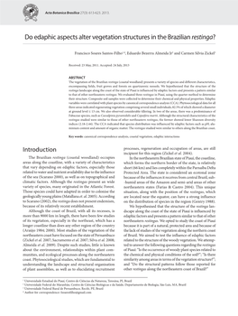 Do Edaphic Aspects Alter Vegetation Structures in the Brazilian Restinga?