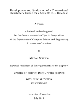 Development and Evaluation of a Transactional Benchmark Driver for a Scalable SQL Database