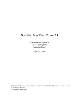 Non-State Actor Data: Version 3.4