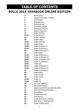 Table of Contents