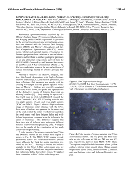 Dominici Crater Wall Hollows: Potential Spectral Evidence for Sulfide Mineralogy on Mercury