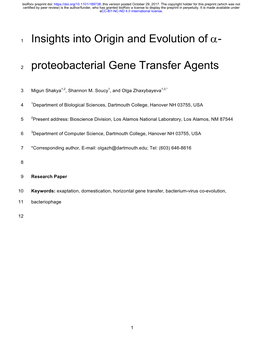 Proteobacterial Gene Transfer Agents