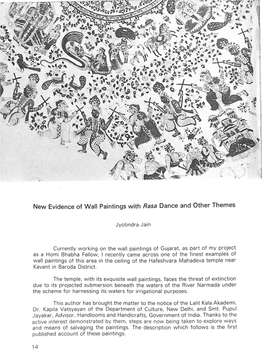 New Evidence of Wall Paintings with Rasa Dance and Other Themes