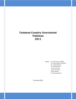Common Country Assessment Pakistan 2011