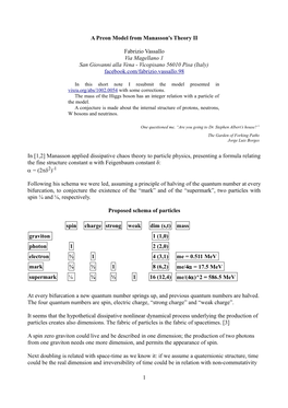 A Preon Model from Manasson's Theory II Fabrizio Vassallo Via Magellano 1 San Giovanni Alla Vena