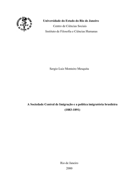 Universidade Do Estado Do Rio De Janeiro Centro De Ciências Sociais Instituto De Filosofia E Ciências Humanas